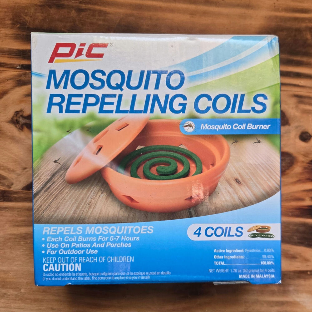 2-Pack PIC Mosquito Repelling Terra Cotta Burning Dish W/ 4 Starters Citronella